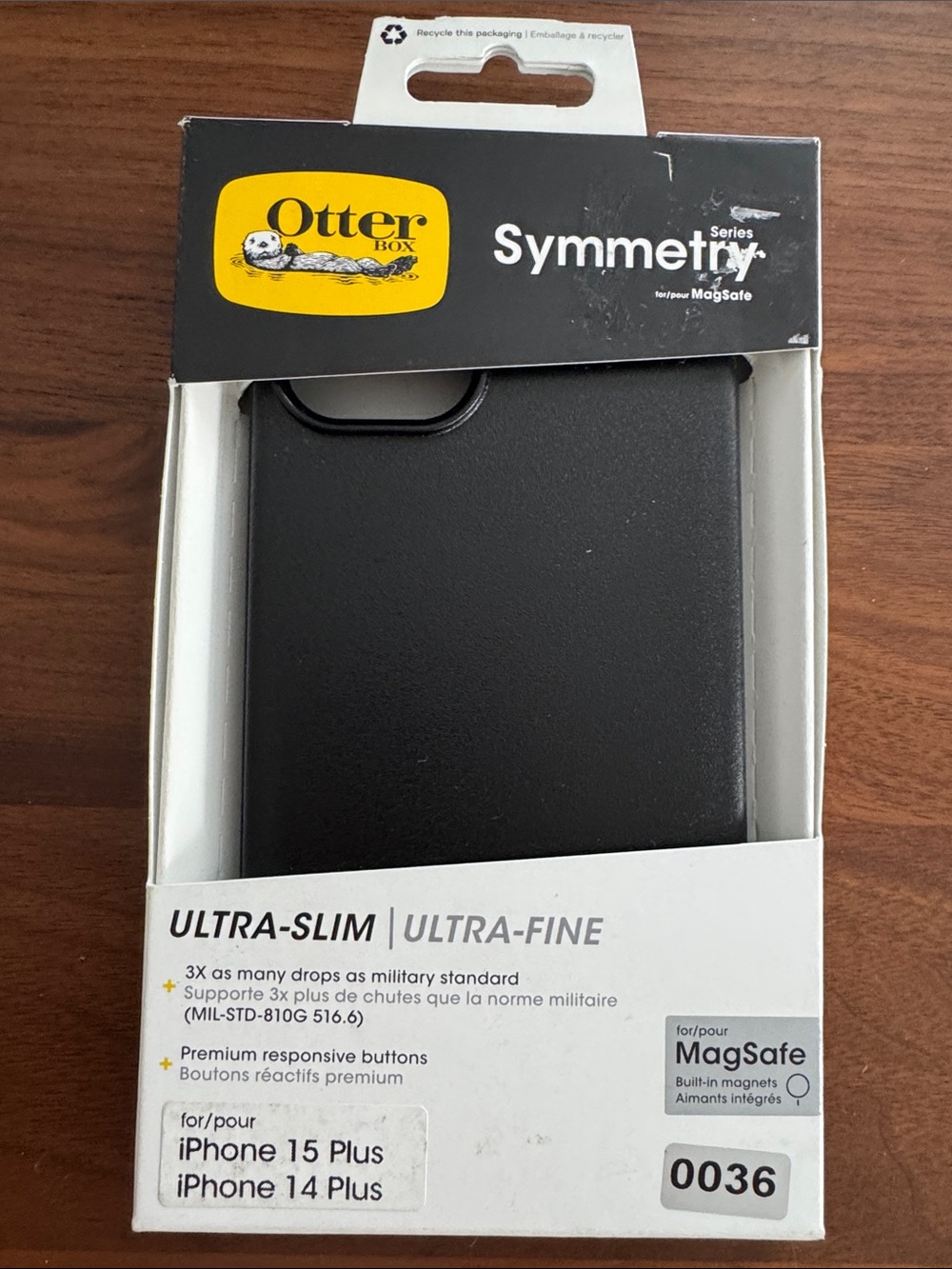 OtterBox Symmetry Series Black Ultra-Slim iPhone 15 Plus / 14 Plus Case